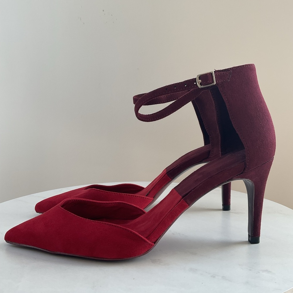 Zara Basic Collection Color-block Court Suede Heels